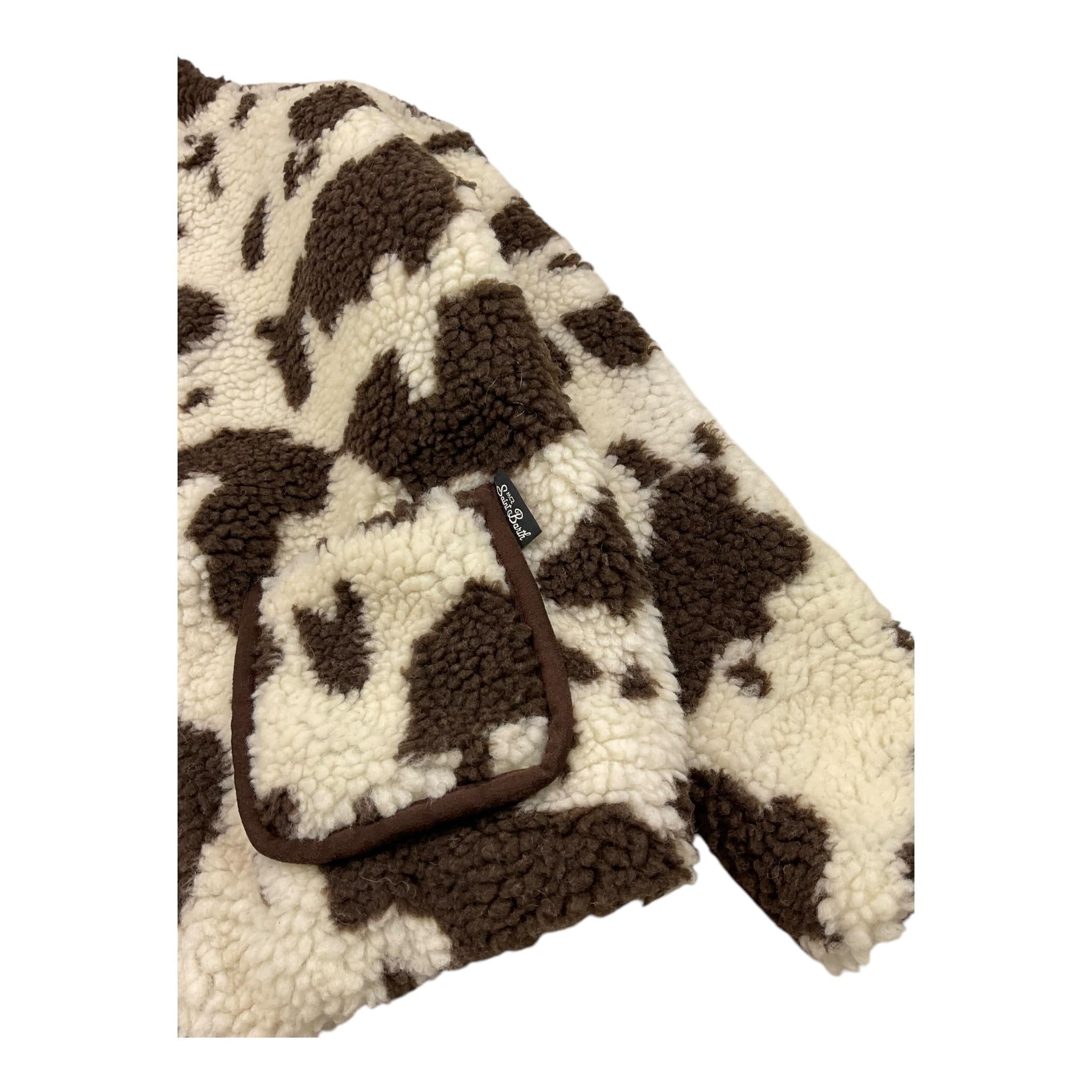 SAINT BARTH giubbino bicolore con fantasia e zip Panna per Bambina JYA0001 PANNA SAINT BARTH
