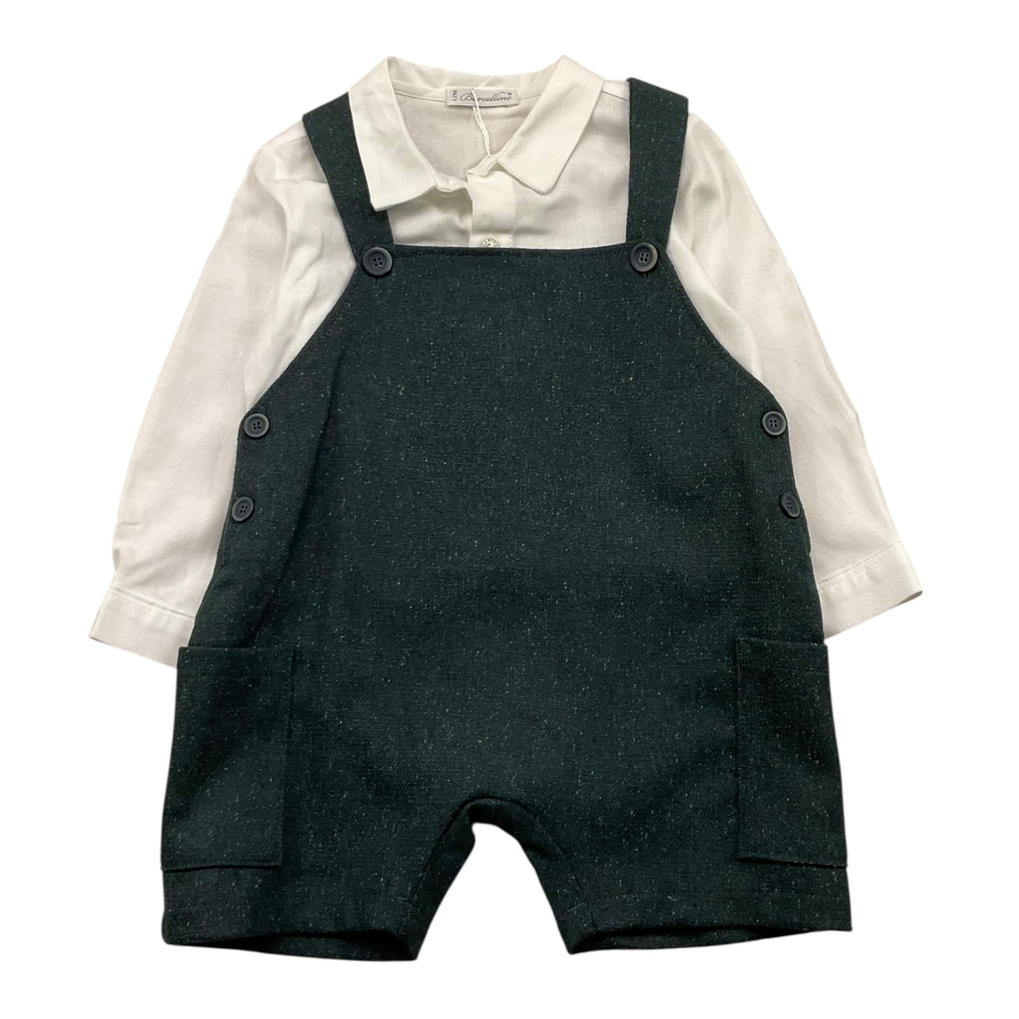 BARCELLINO completo 2 pezzi camicia-salopette Verde per Neonato 115303X VERDE BARCELLINO