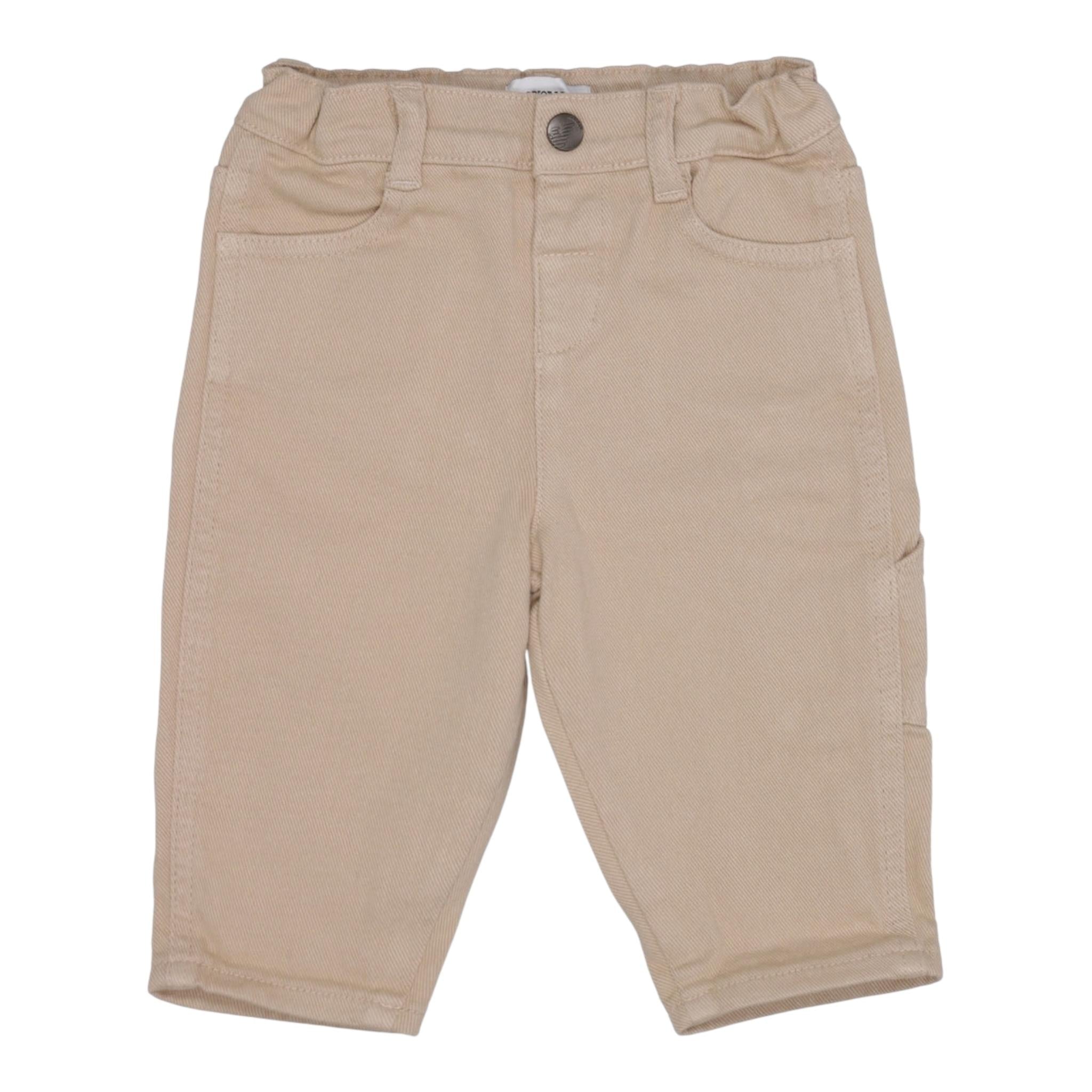 EMPORIO ARMANI pantalone tinta unita con elastico in vita Beige per Neonato 6DHJ95X BEIGE EMPORIO ARMANI