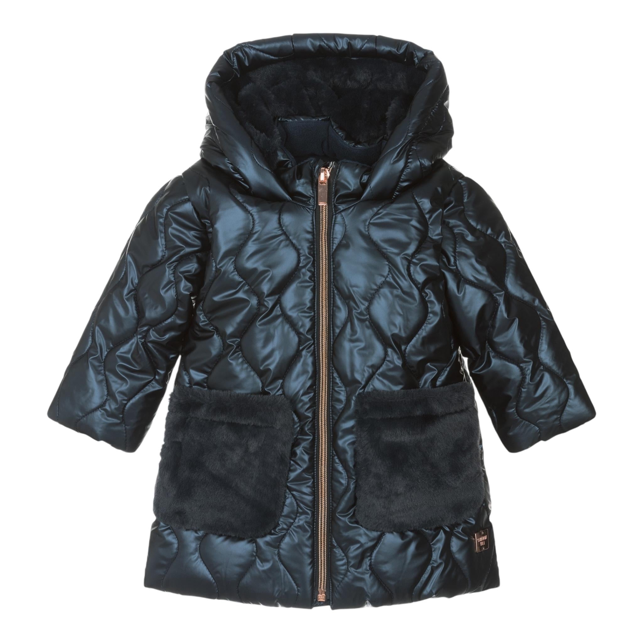 CARRE'MENT BEAU giubbino tinta unita con cappuccio e zip Blu per Neonata Y30231 BLU CARRE'MENT BEAU