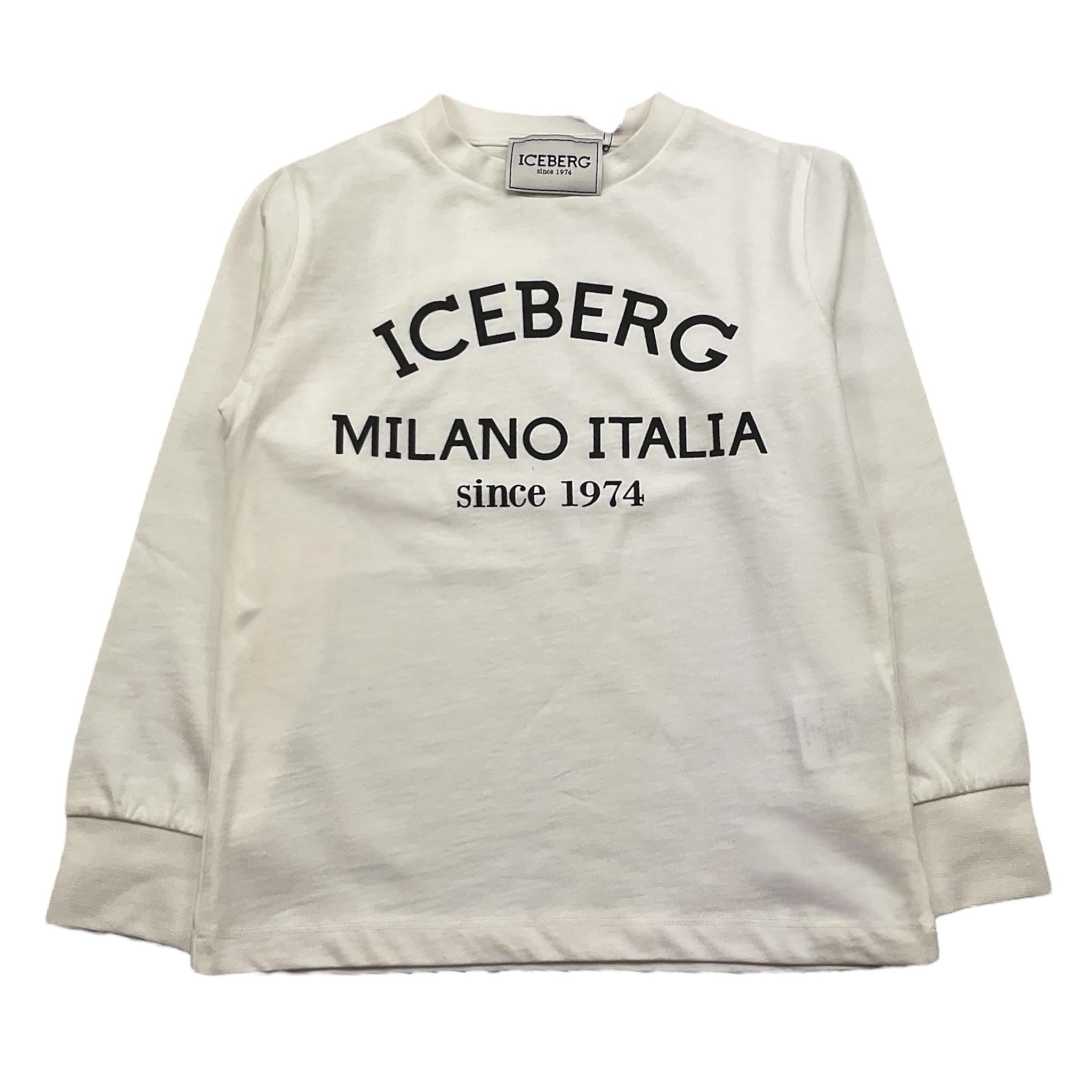 ICEBERG shirt tinta unita con stampa in contrasto Bianco per Bambino TSICE5329JX BIANCO ICEBERG