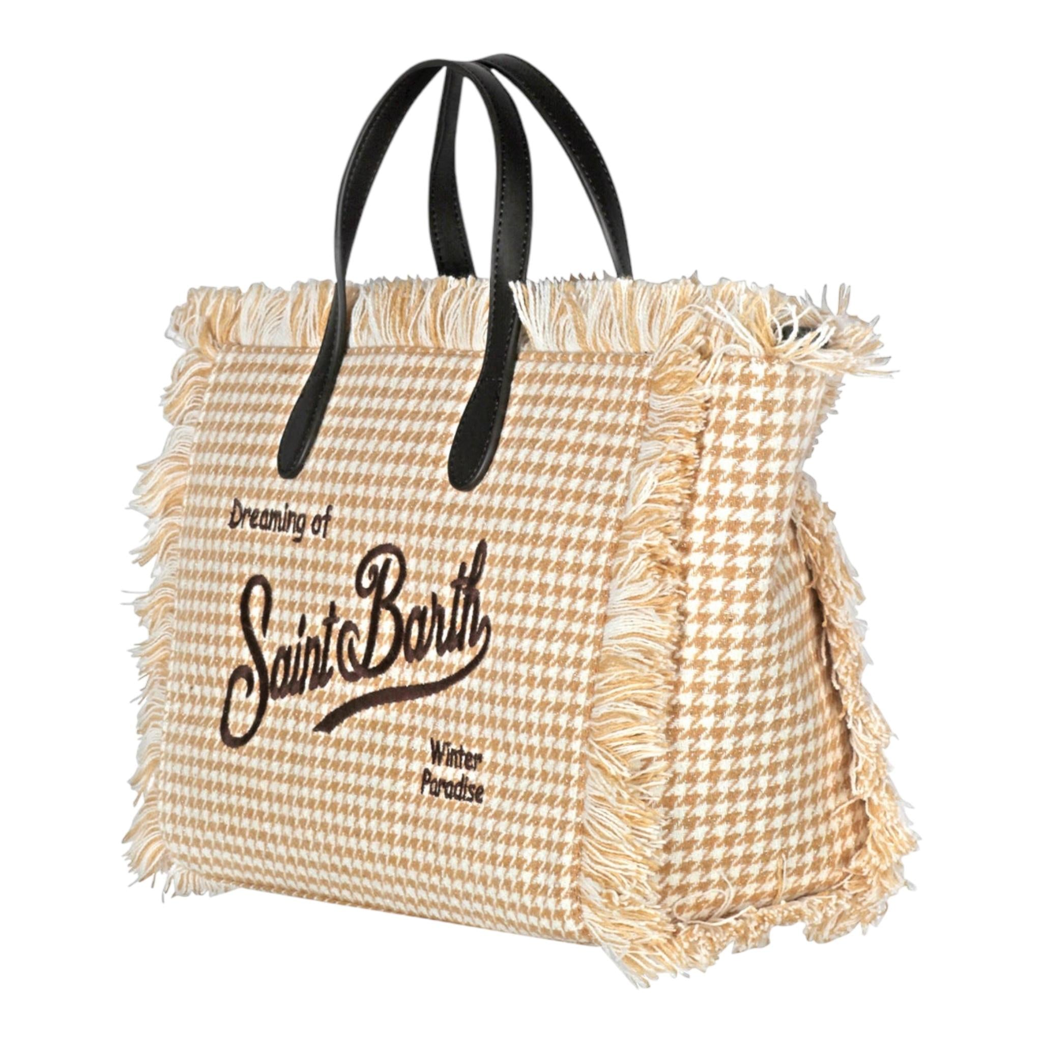 SAINT BARTH borsa bicolore con frange Bianco/beige per Bambina COL0003 BIANCO/BEIGE SAINT BARTH