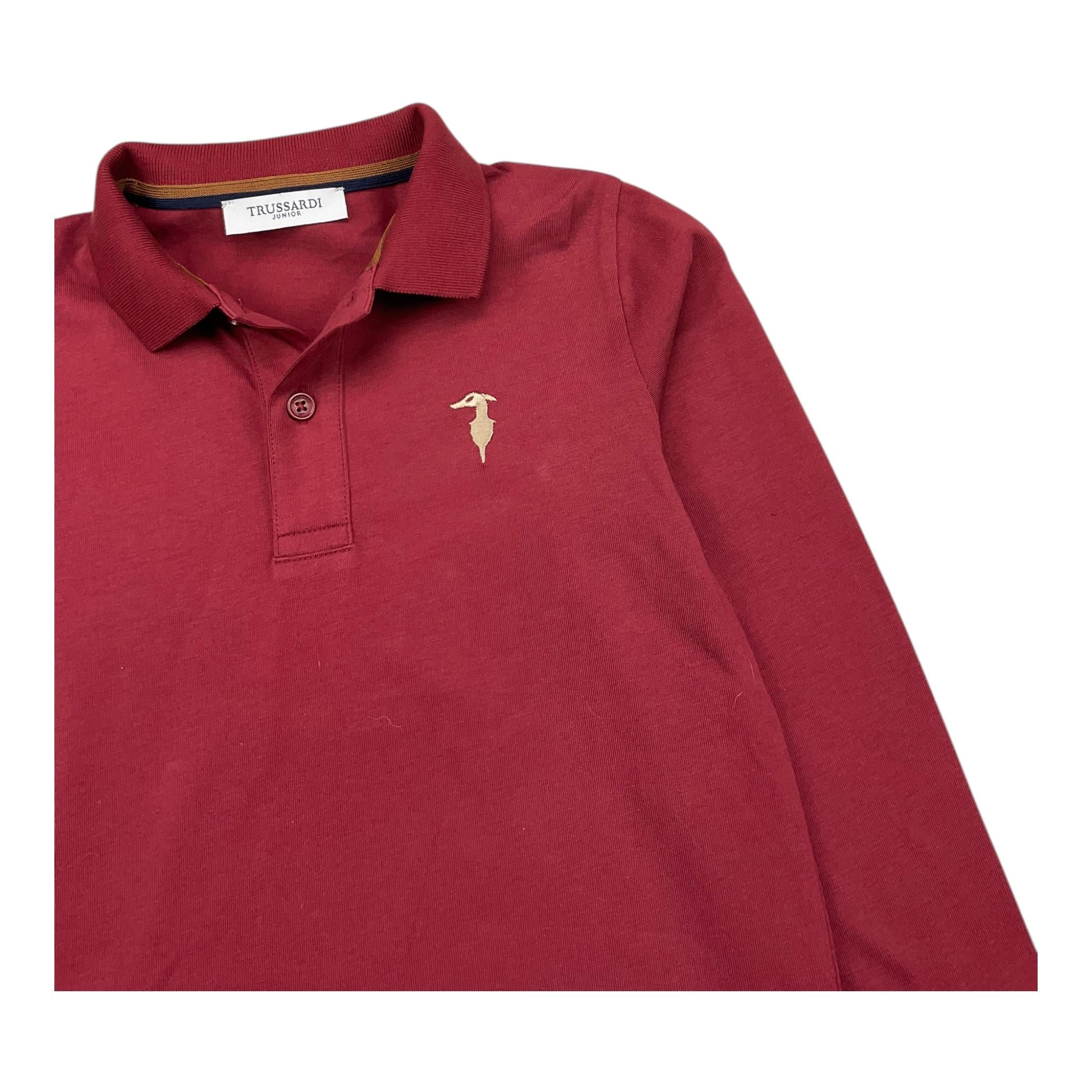 TRUSSARDI polo manica lunga tinta unita Rosso per Bambino TBA25073 ROSSO TRUSSARDI