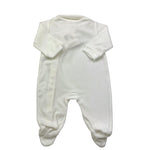 STORY LORIS tutina in ciniglia tinta unita con applicazioni Bianco per Neonata 57063 BIANCO STORY LORIS