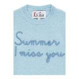 SAINT BARTH maglie girocollo tinta unita con stampa Azzurro per Bambina MISSSUMMER AZZURRO SAINT BARTH