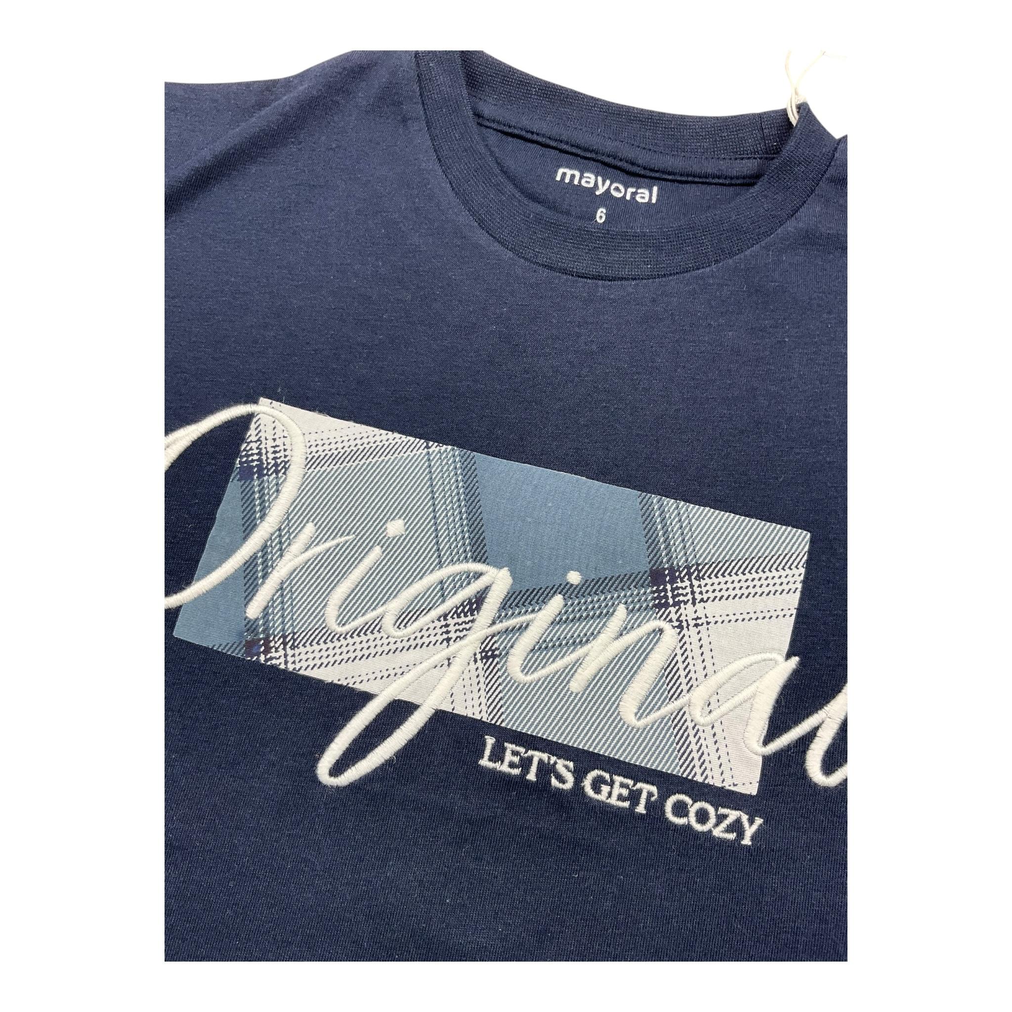 MAYORAL shirt girocollo tinta unita con stampa Blu per Neonato 4046NX BLU MAYORAL
