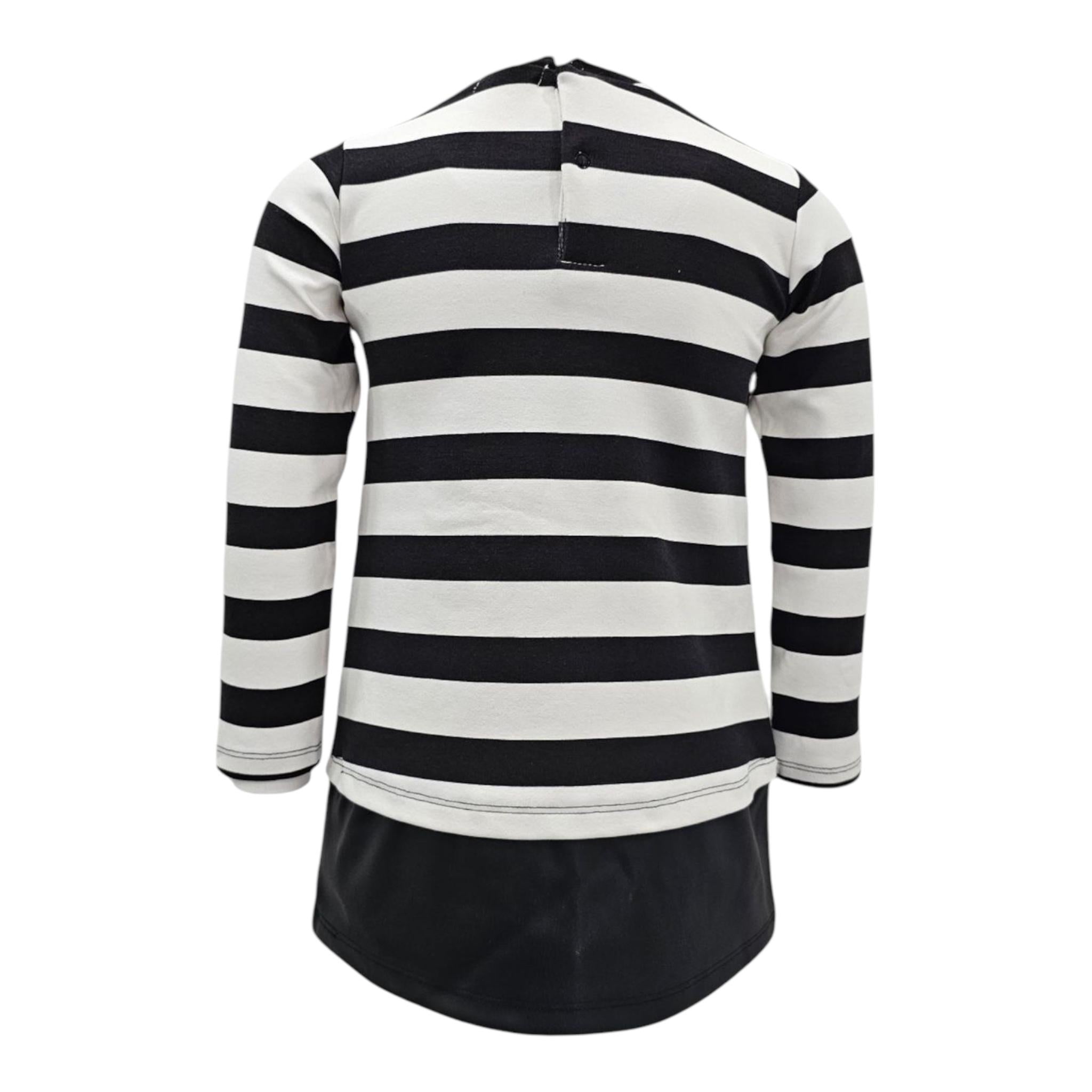 EMC abito manica lunga fantasia a righe Bianco/nero per Bambina AA4812 BIANCO/NERO EMC