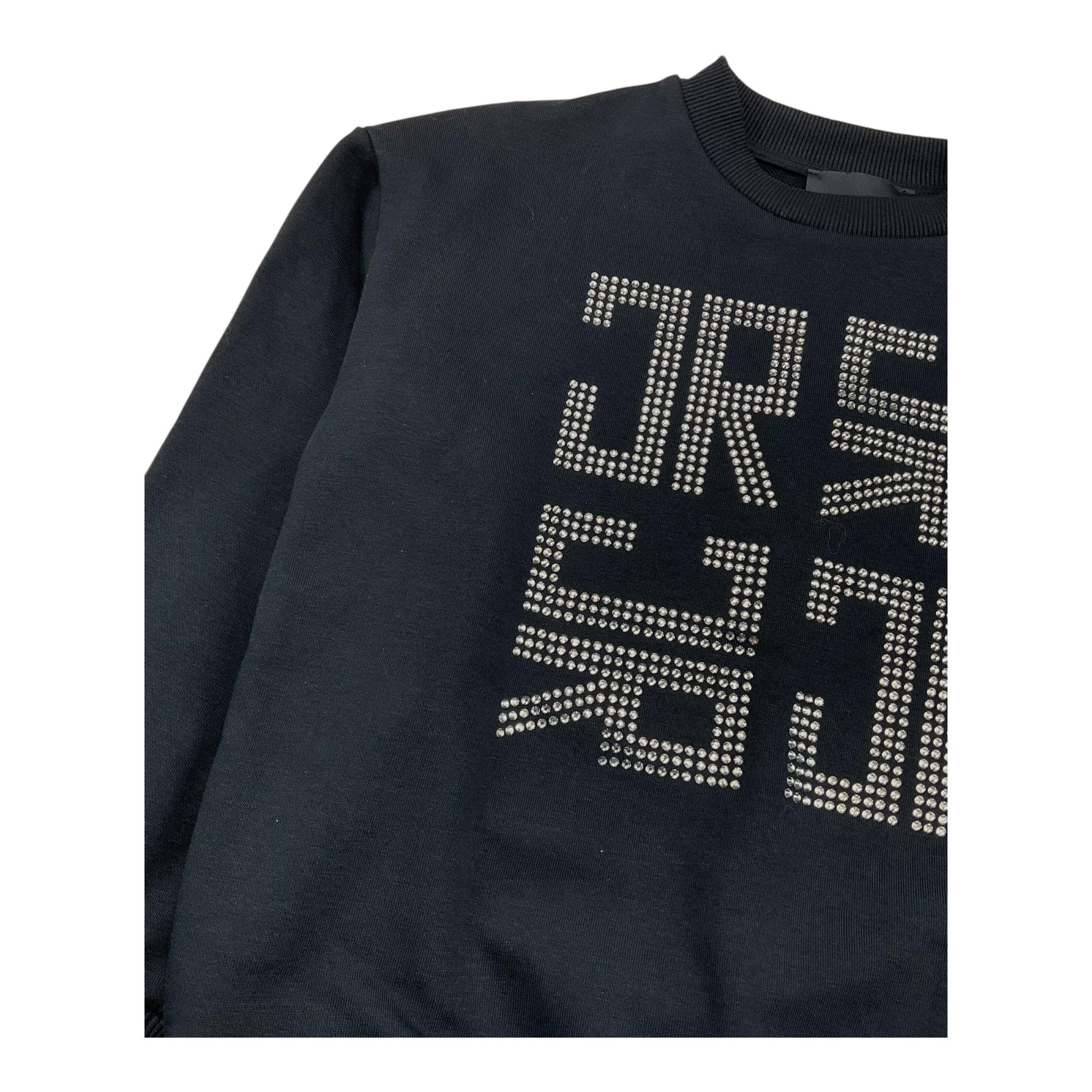 JOHN RICHMOND felpa chiusa girocollo tinta unita cn brillantini Nero per Bambina RGA25179FE NERO JOHN RICHMOND