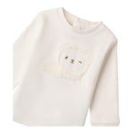 MINI BANDA shirt girocollo tinta unita con stampa in contrasto Panna per Neonato S614 PANNA MINI BANDA