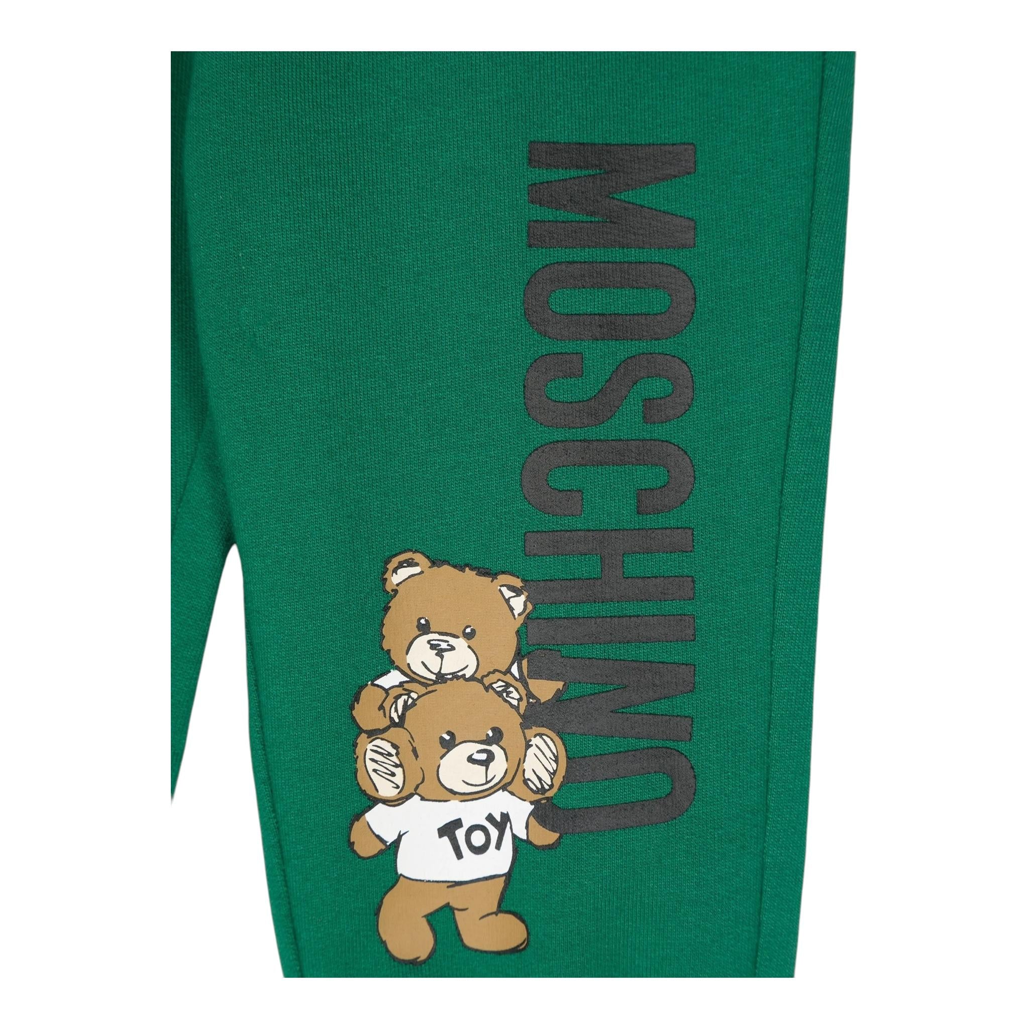 MOSCHINO pantalone tuta tinta unita con logo Verde per Neonato PNTMO VERDE MOSCHINO