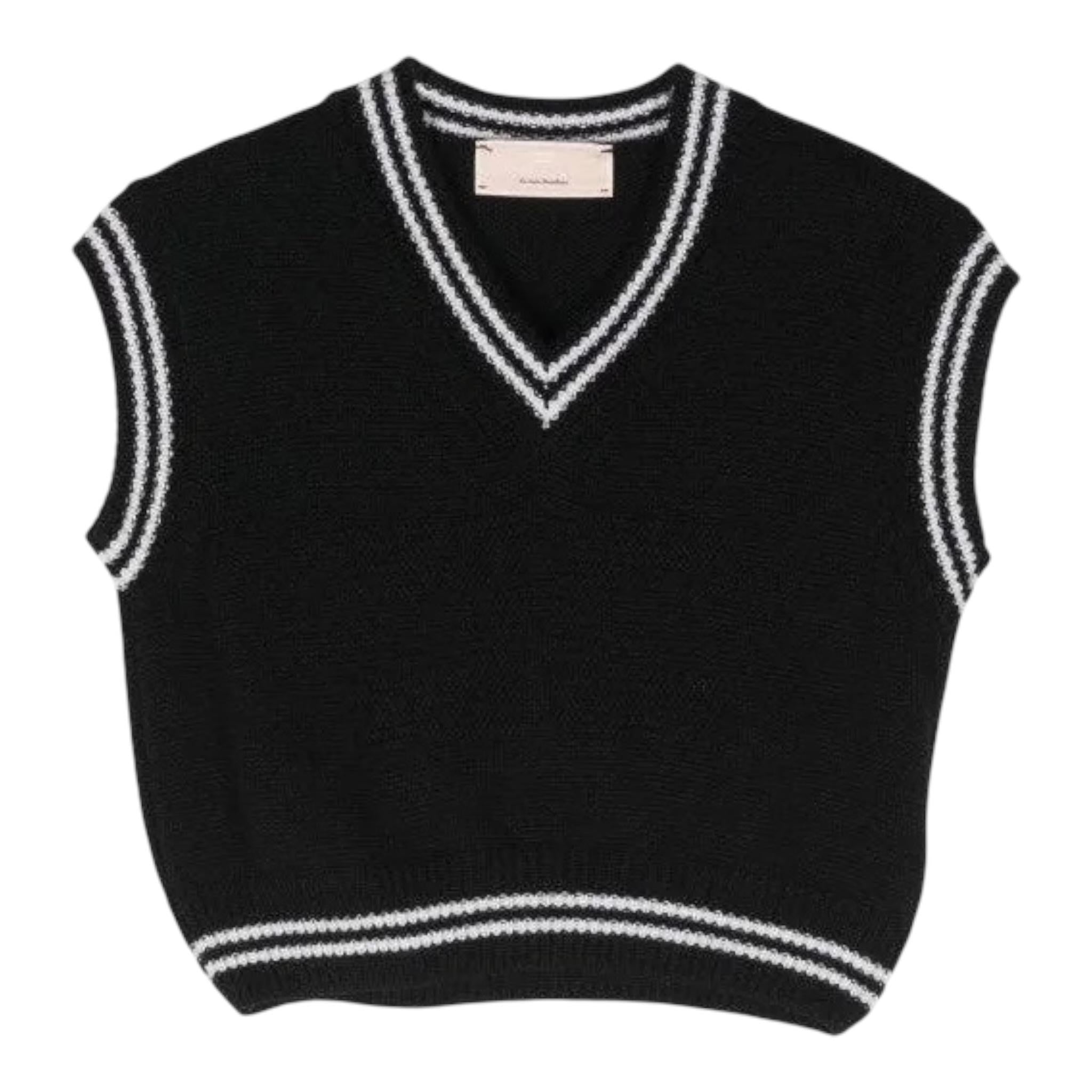 ELISABETTA FRANCHI gilet in maglia scollo a v tinta unita Nero per Bambina EFMA153X NERO ELISABETTA FRANCHI