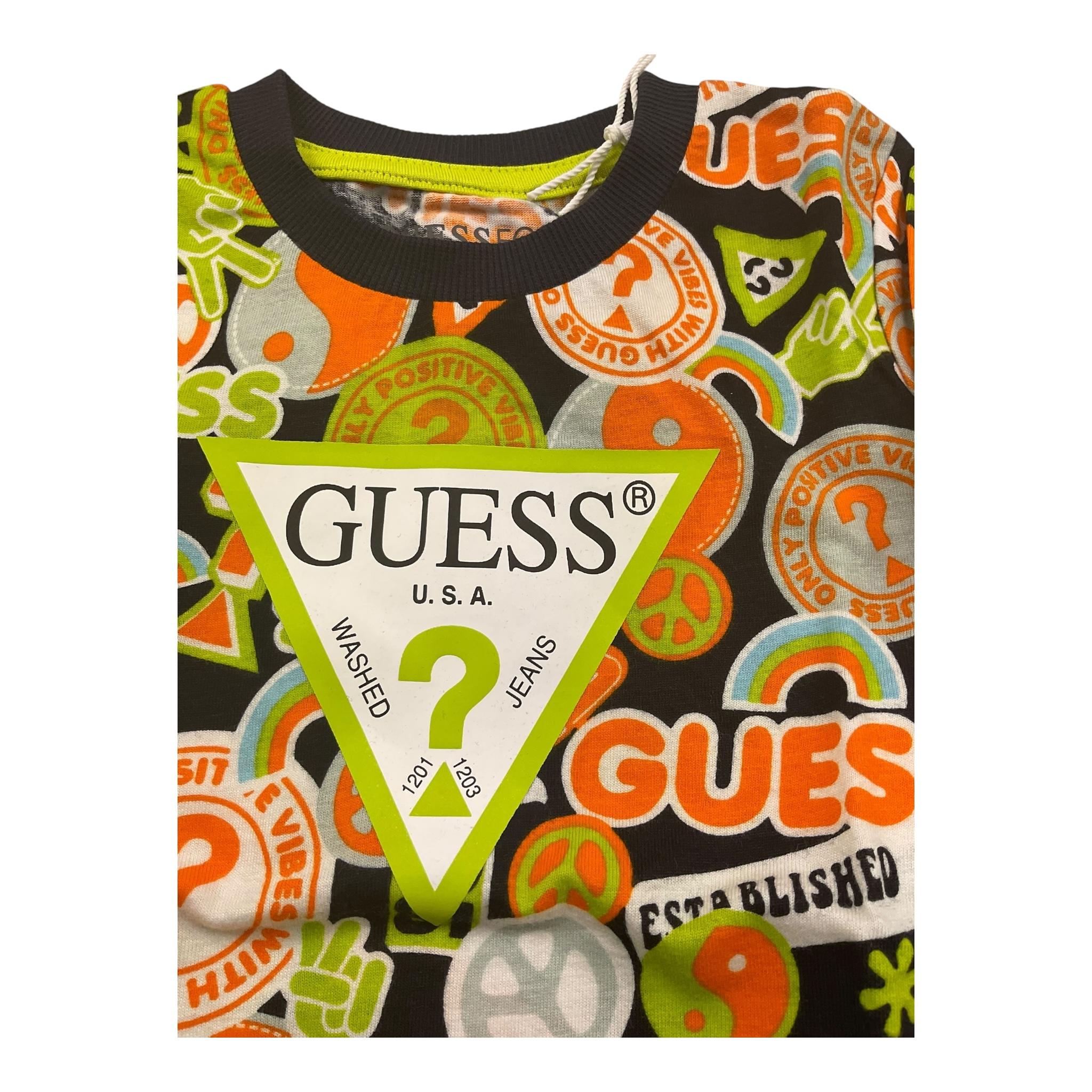 GUESS shirt girocollo stampa fantasia con maniche in contrasto Multicolor per Neonato N3RYI07K8HM3 MULTICOLOR GUESS