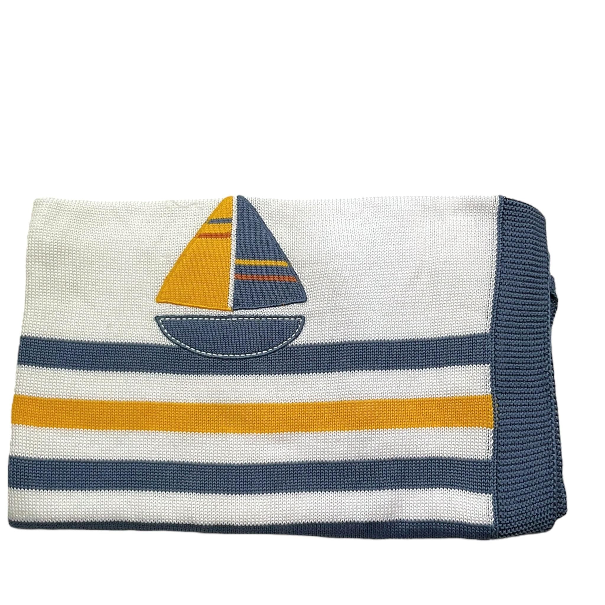 MARLU' coperta tinta unita con stampa e fantasia a righe Bianco per Neonato EF6180 BIANCO MARLU'
