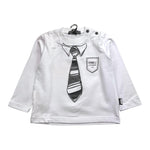 DANIELE ALESSANDRINI shirt girocollo tinta unita con stampa Bianco per Neonato 1291M00061XN BIANCO DANIELE ALESSANDRINI