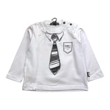 DANIELE ALESSANDRINI shirt girocollo tinta unita con stampa Bianco per Neonato 1291M00061XN BIANCO DANIELE ALESSANDRINI