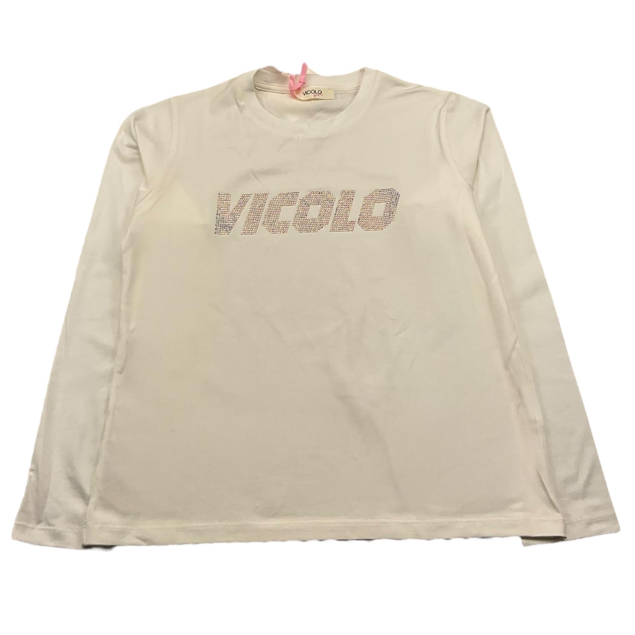 VICOLO shirt girocollo tinta unita cn logo Bianco per Bambina 3141M00077 BIANCO VICOLO