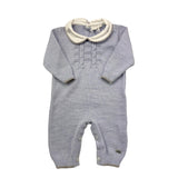 NINNAOH tutina tinta unita con colletto Azzurro per Neonato I20355T AZZURRO NINNAOH