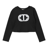 TWINSET shirt girocollo tinta unita con stampa Nero per Bambina 242GJ2032XXXX NERO TWINSET