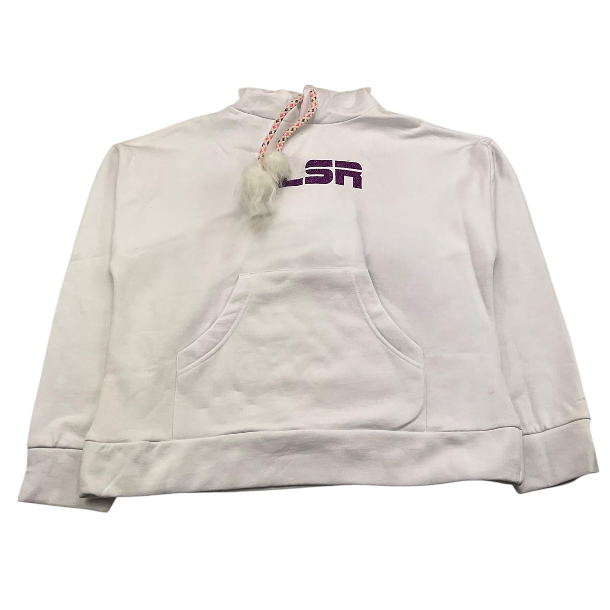 GLSR felpa chiusa con cappuccio tinta unita cn logo Bianco per Bambina GLJST16254 BIANCO GLSR