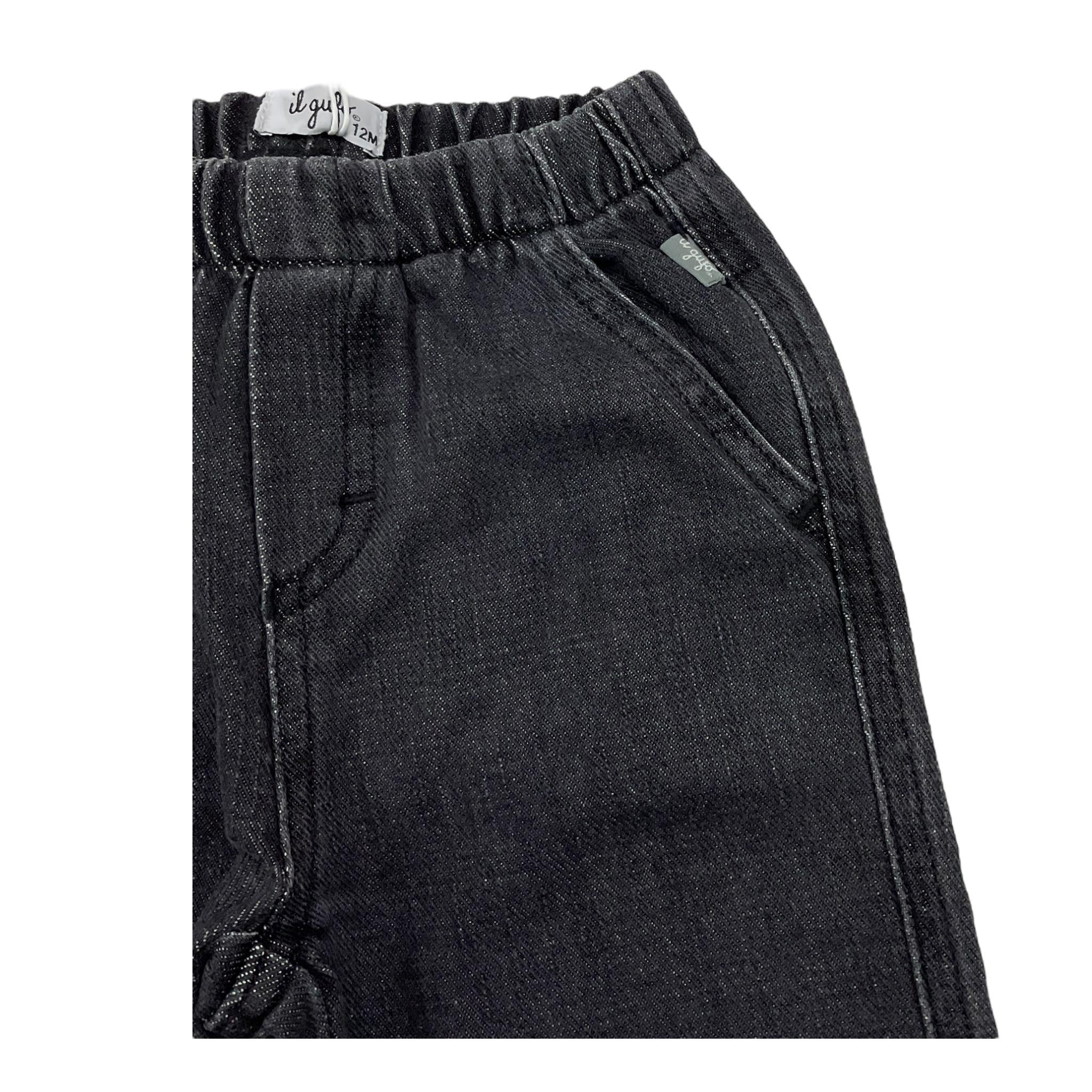 IL GUFO jeans tinta unit con elastico in vita Nero per Neonato A24PL427J0048N NERO IL GUFO