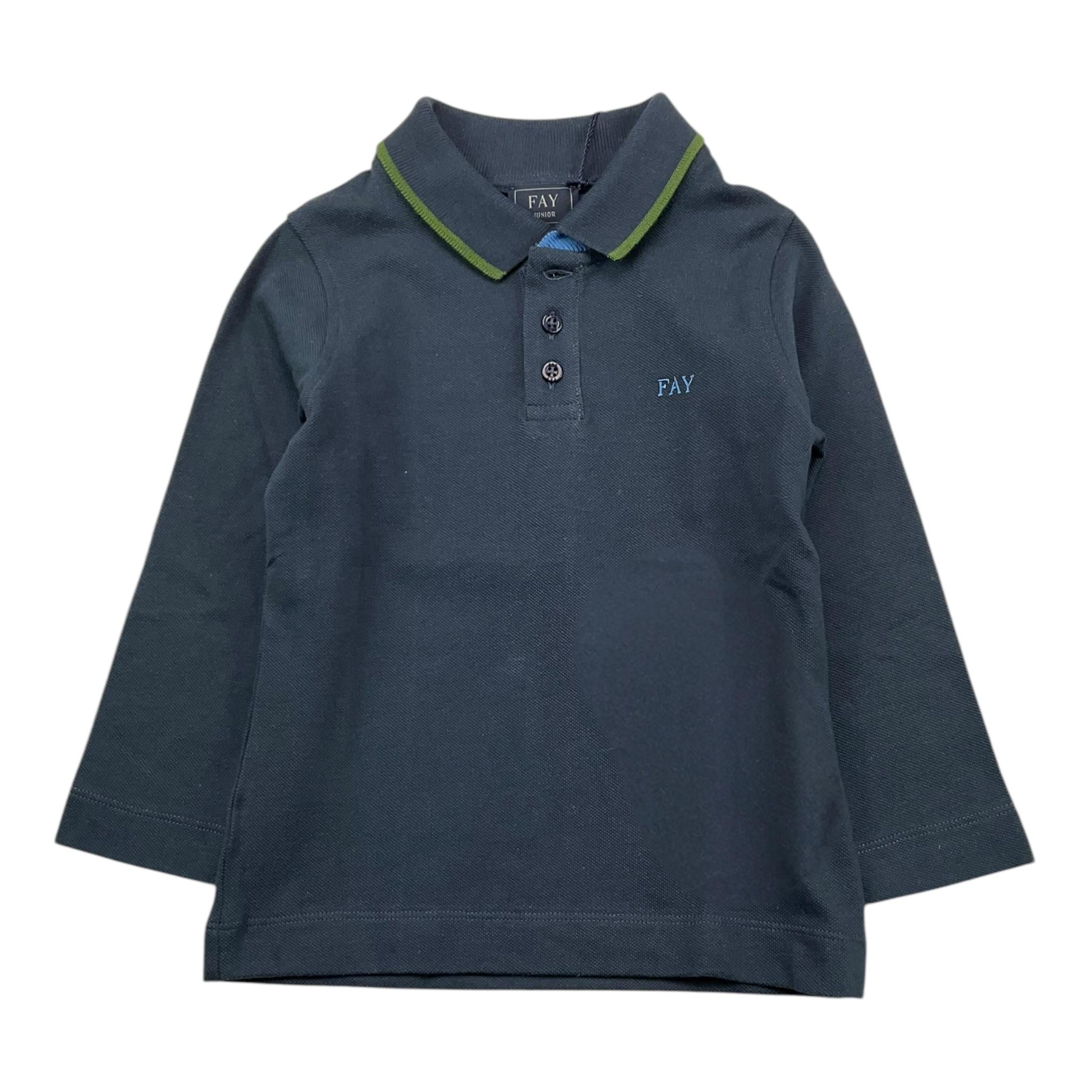 FAY polo tinta unita con logo Blu per Bambino FV8P40 BLU FAY