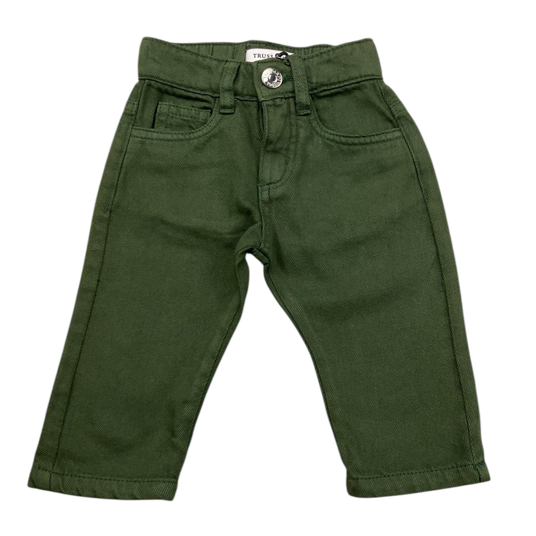TRUSSARDI pantalone tinta unita cn 5 tasche Verde per Neonato TIA25035PA VERDE TRUSSARDI