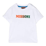 MISSONI t-shirt girocollo tinta unita con stampa in contrasto Bianco per Neonato MT8501 BIANCO MISSONI