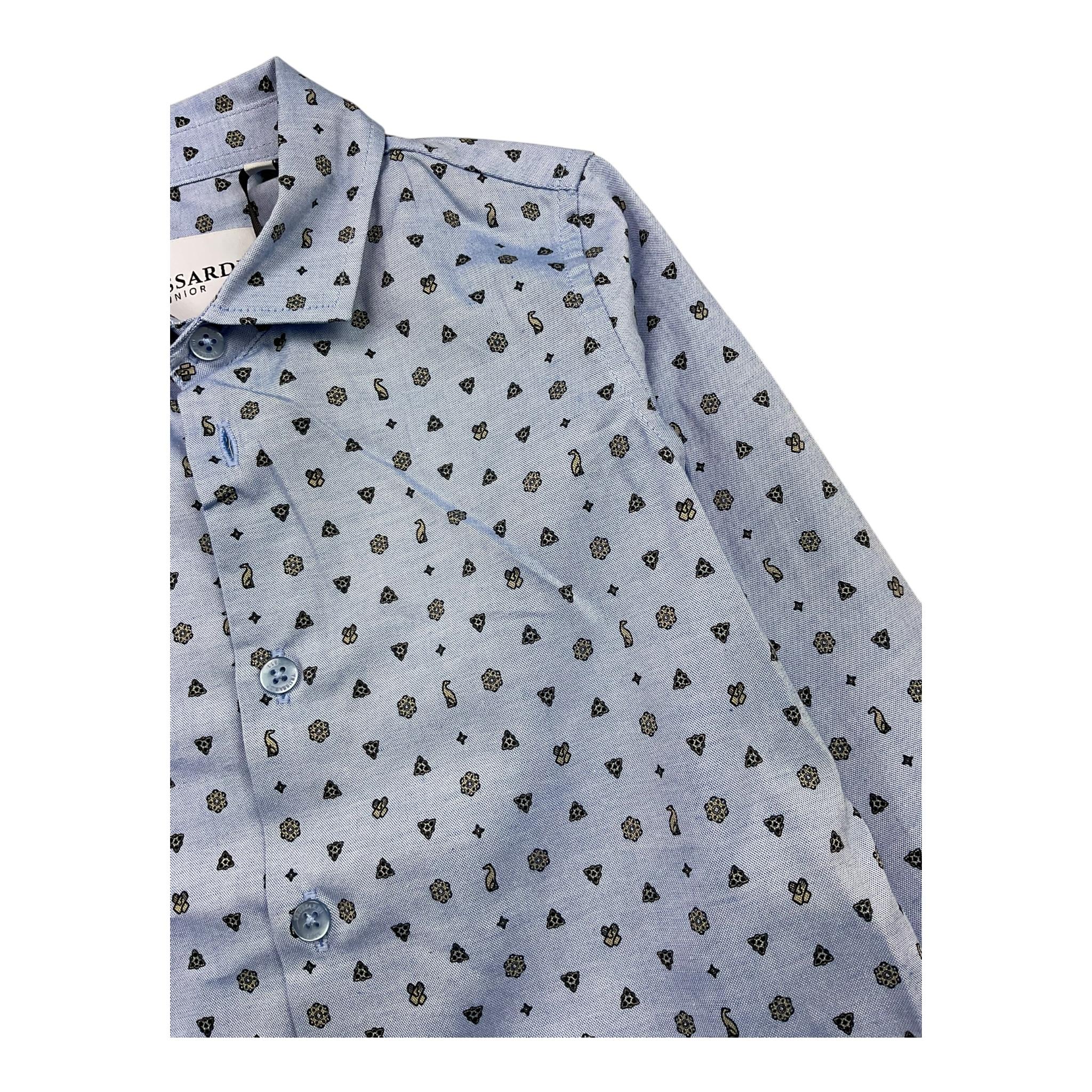 TRUSSARDI camicia tinta unita con stampa Azzurro per Bambino TBA25127CA AZZURRO TRUSSARDI