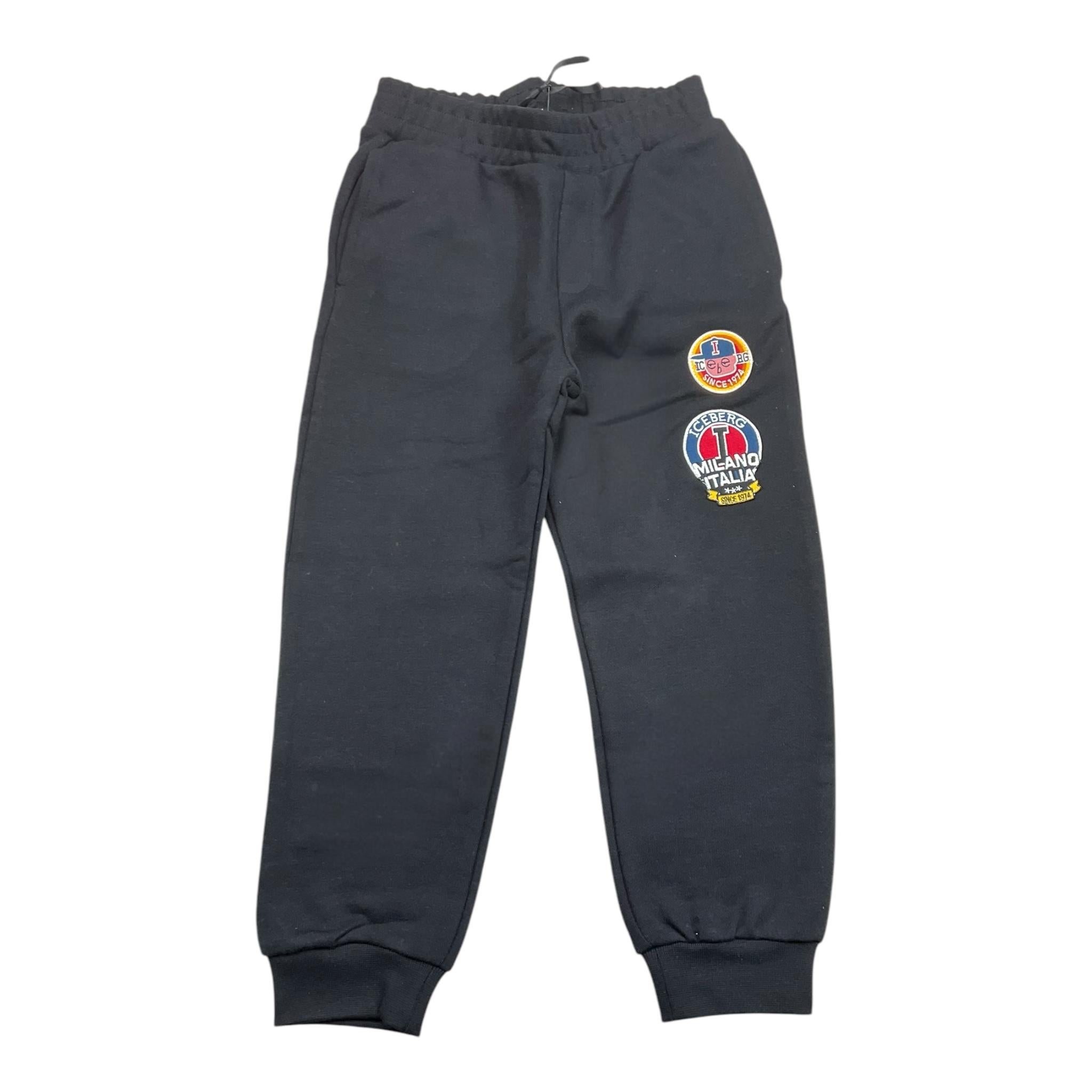 ICEBERG pantalone tuta tinta unita con ricami Nero per Bambino PFICE5311BJ NERO ICEBERG