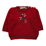 LA STUPENDERIA maglia girocollo tinta unita con ricami Rosso per Neonato WCPL61N ROSSO LA STUPENDERIA