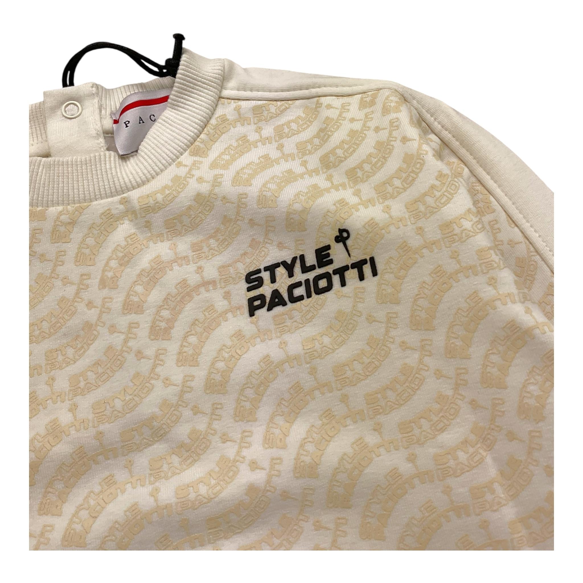 CESARE PACIOTTI felpa tinta unita girocollo logata Panna per Bambino MFP5302BX PANNA CESARE PACIOTTI