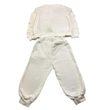 ELISABETTA FRANCHI completo 2 pezzi felpa-pantalone tinta unita Panna per Neonata ENCD092 PANNA ELISABETTA FRANCHI