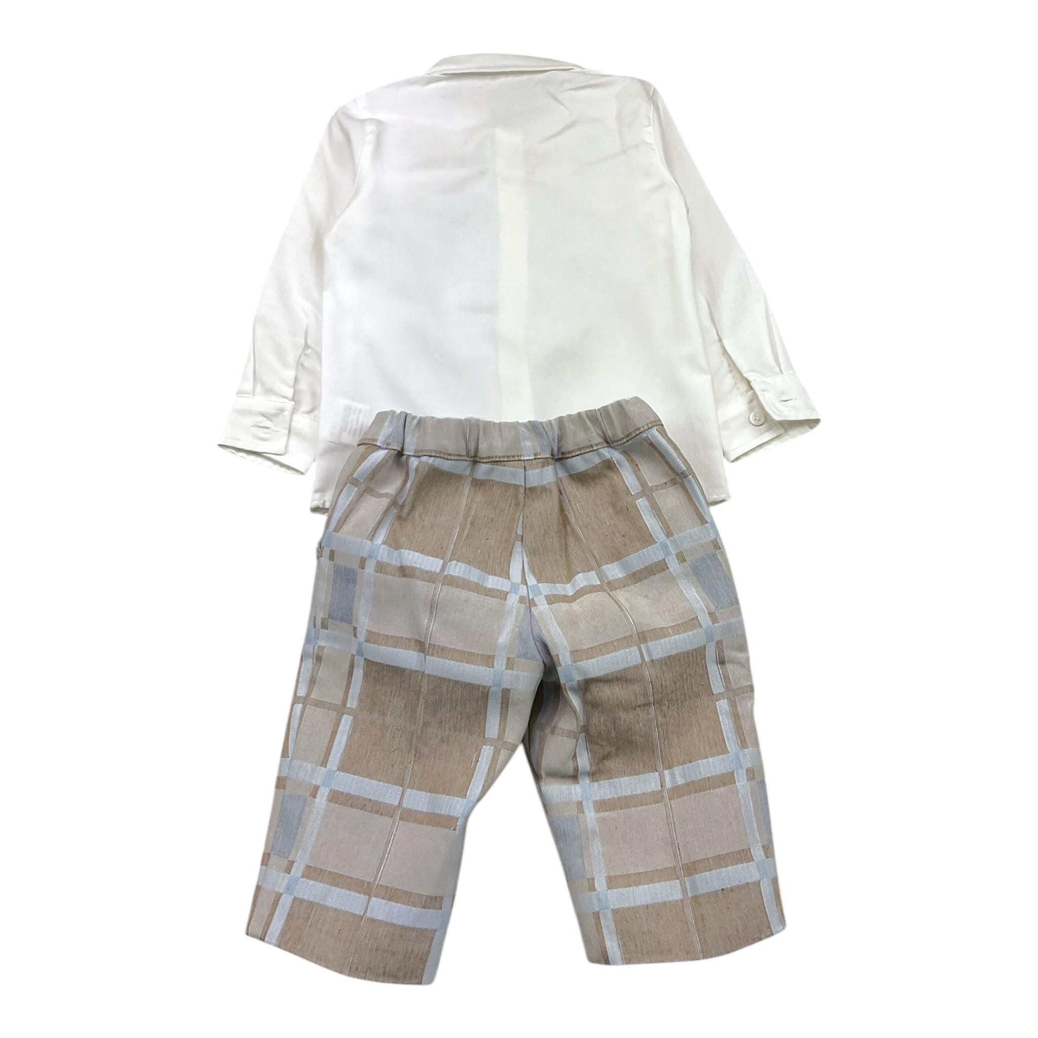 MARLU' completo 4pz camicia-papillons-cardigan-pantalone Azzurro per Neonato MU11176 AZZURRO MARLU'