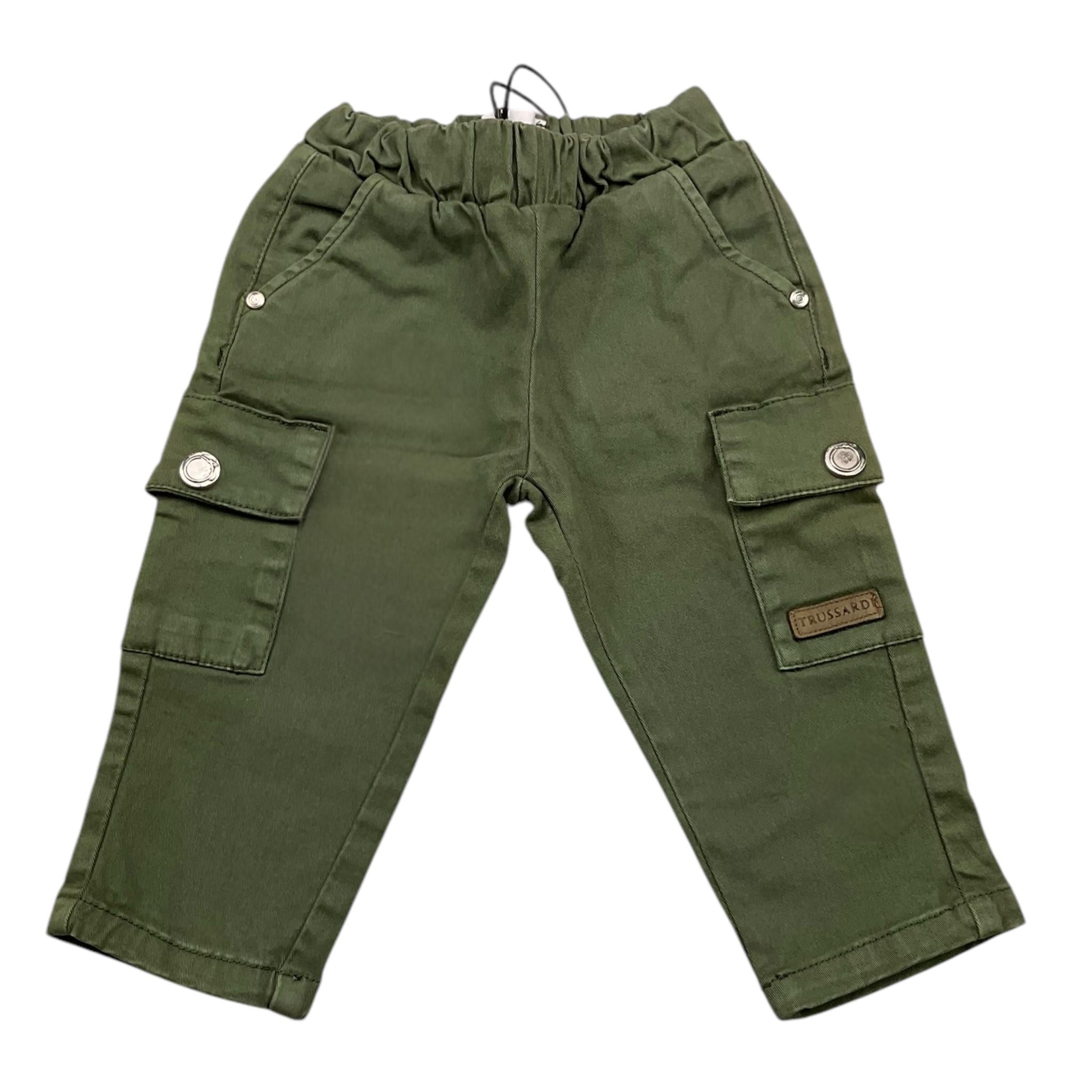 TRUSSARDI pantalone tinta unita con elastico in vita Verde per Neonato TIA24037PA VERDE TRUSSARDI