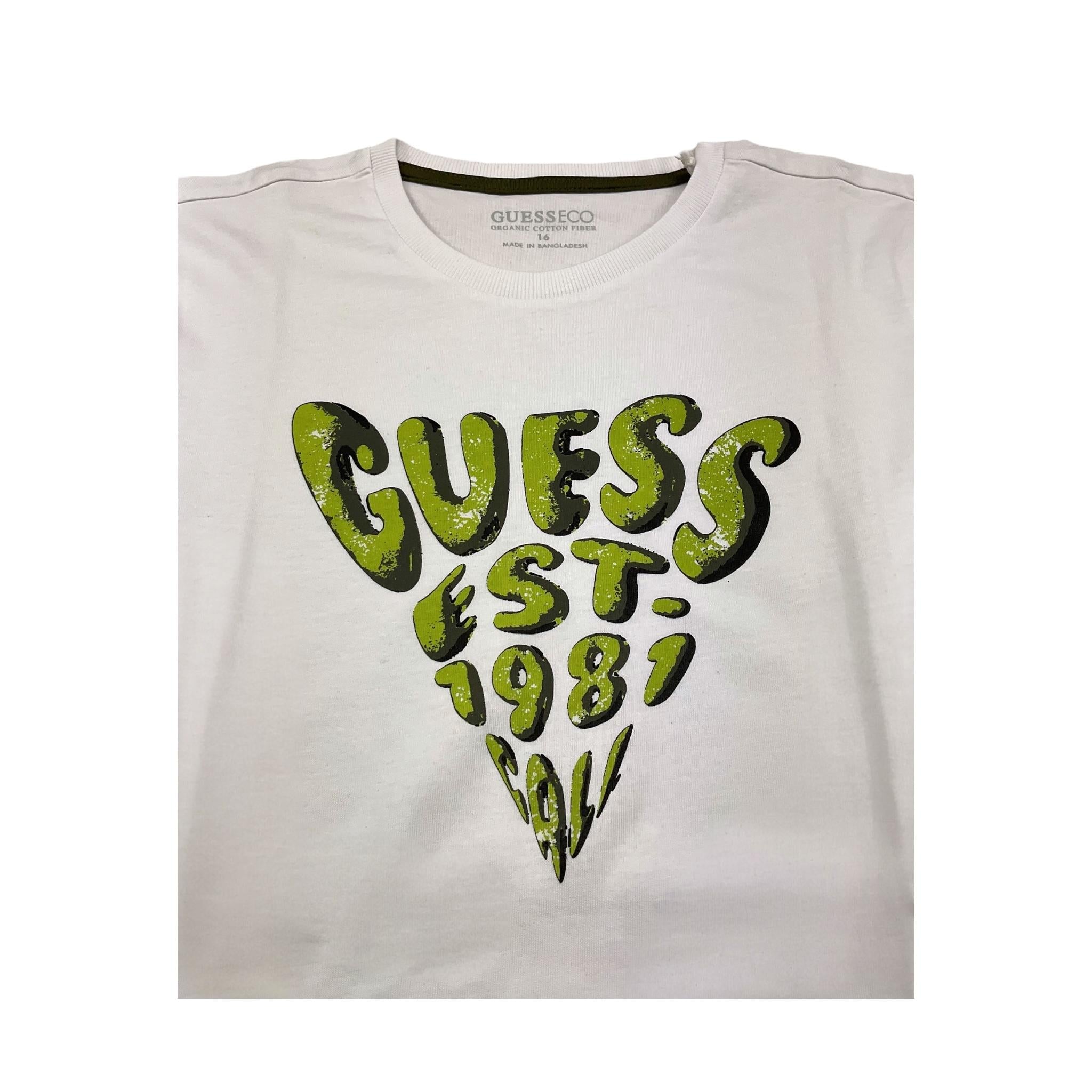 GUESS shirt girocollo tinta unita con stampa Bianco per Bambino L3BI16I3Z14 BIANCO GUESS