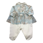 BARCELLINO tutina tinta unita con fantasia Azzurro per Neonata 116101 AZZURRO BARCELLINO