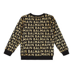 BALMAIN felpa chiusa girocollo tinta unita cn loghi Nero per Bambino BT4R00 NERO BALMAIN