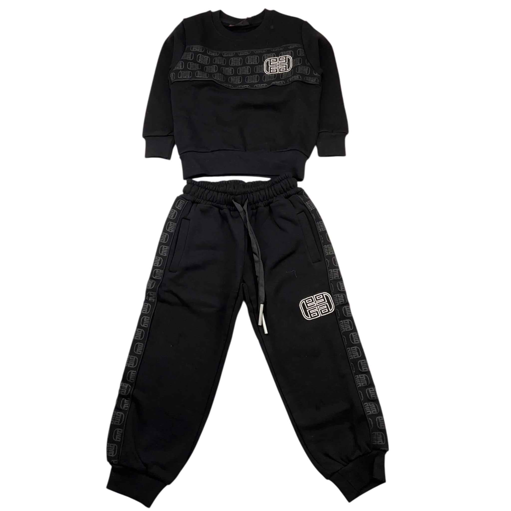 MAISON 9 PARIS completo 2 pezzi felpa-pantalone tinta unita Nero per Neonato F70065N NERO MAISON 9 PARIS