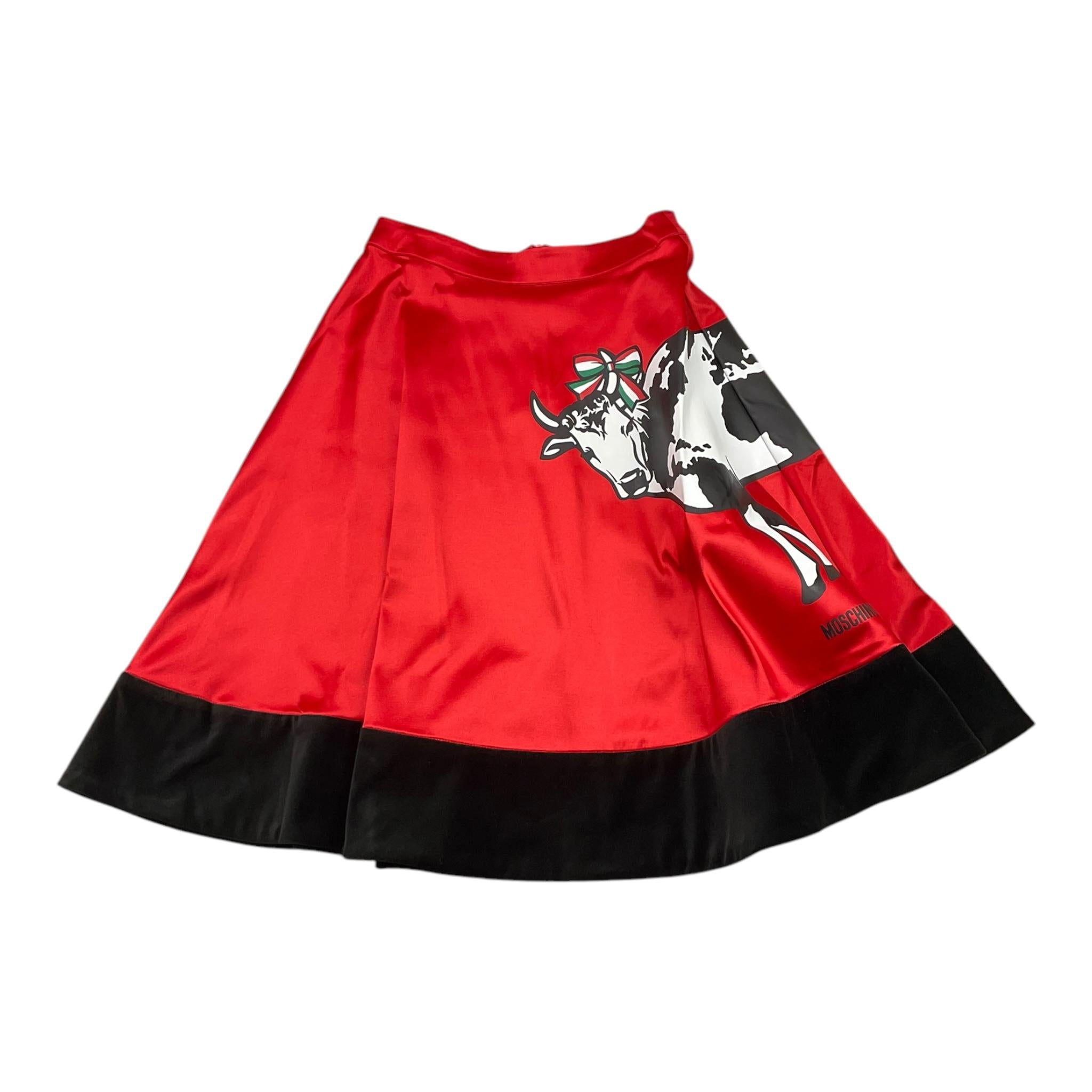 MOSCHINO gonna tinta unita con stampa Rosso per Bambina HDJ03Y ROSSO MOSCHINO