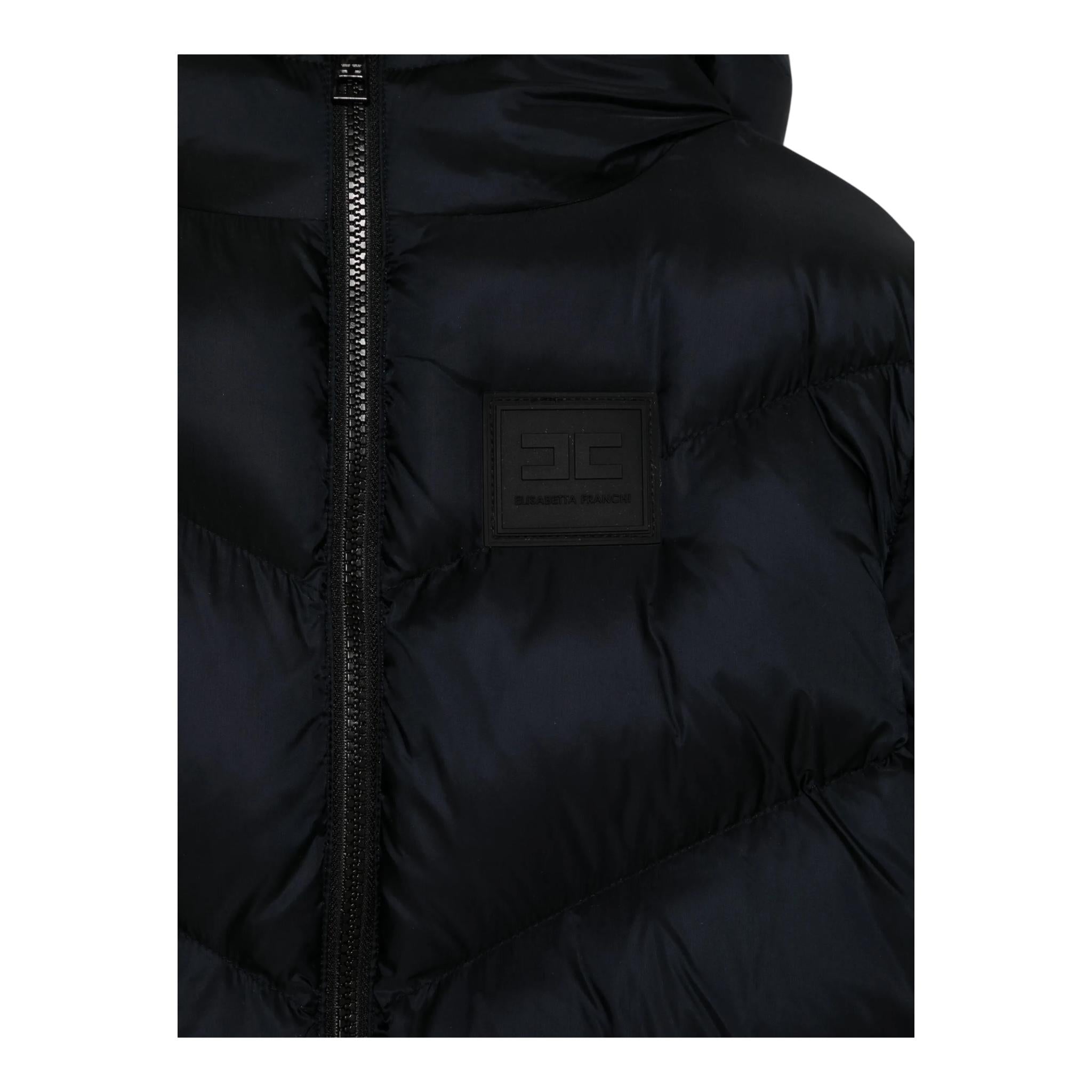 ELISABETTA FRANCHI giubbino tinta unita con cappuccio Nero per Bambina EFGB120X NERO ELISABETTA FRANCHI