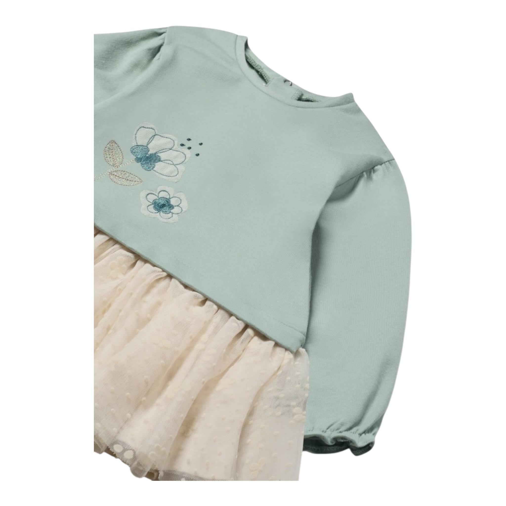 MAYORAL abito tinta unita con tulle Verde acqua per Neonata 2919 VERDE ACQUA MAYORAL