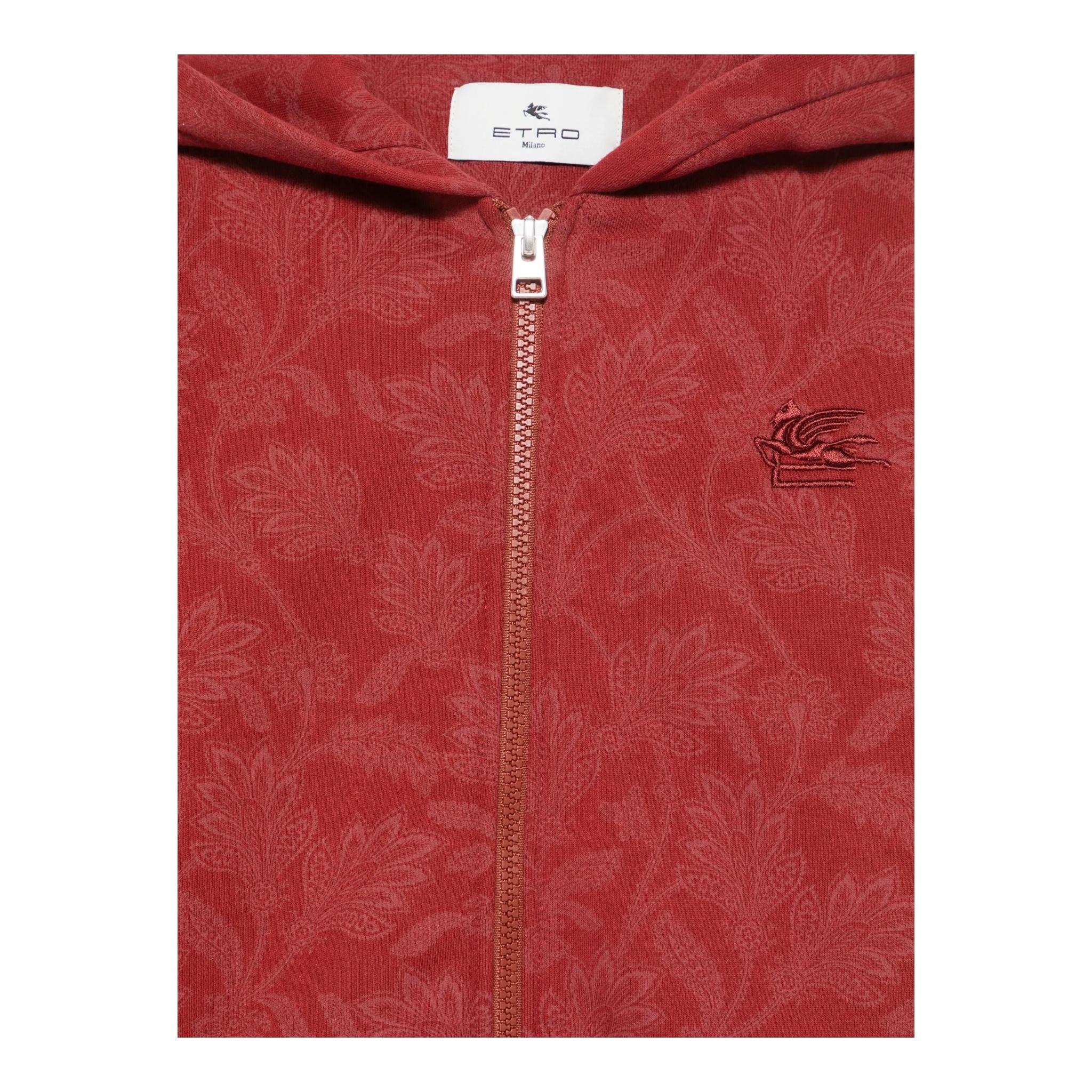 ETRO felpa con zip e cappuccio tinta unita Bordeaux per Bambino GV4P40 BORDEAUX ETRO