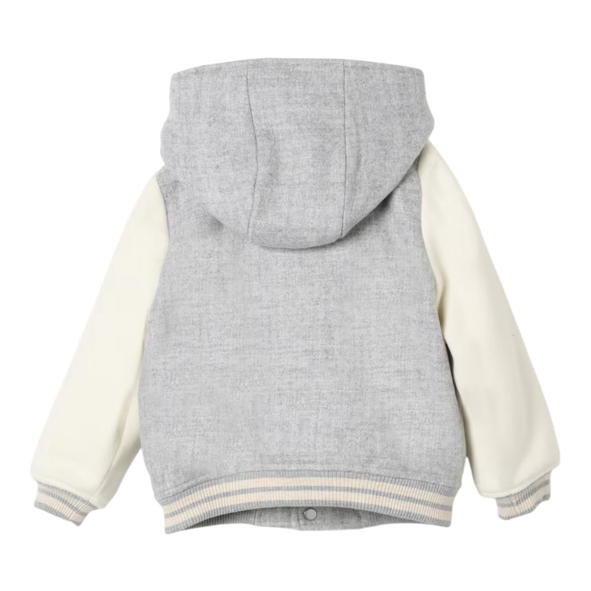 ELEVENTY giubbino tinta unita modello college con maniche in contrasto Grigio per Bambino EV2P47X GRIGIO ELEVENTY