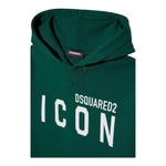 DSQUARED2 felpa tinta unita con cappuccio e stampa Verde per Bambino DQ1378 VERDE DSQUARED2