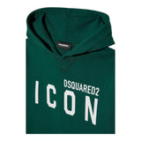 DSQUARED2 felpa tinta unita con cappuccio e stampa Verde per Bambino DQ1378 VERDE DSQUARED2
