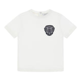 ROBERTO CAVALLI t-shirt girocollo tinta unita con stampa in contrasto Bianco per Neonato TJT631 BIANCO ROBERTO CAVALLI