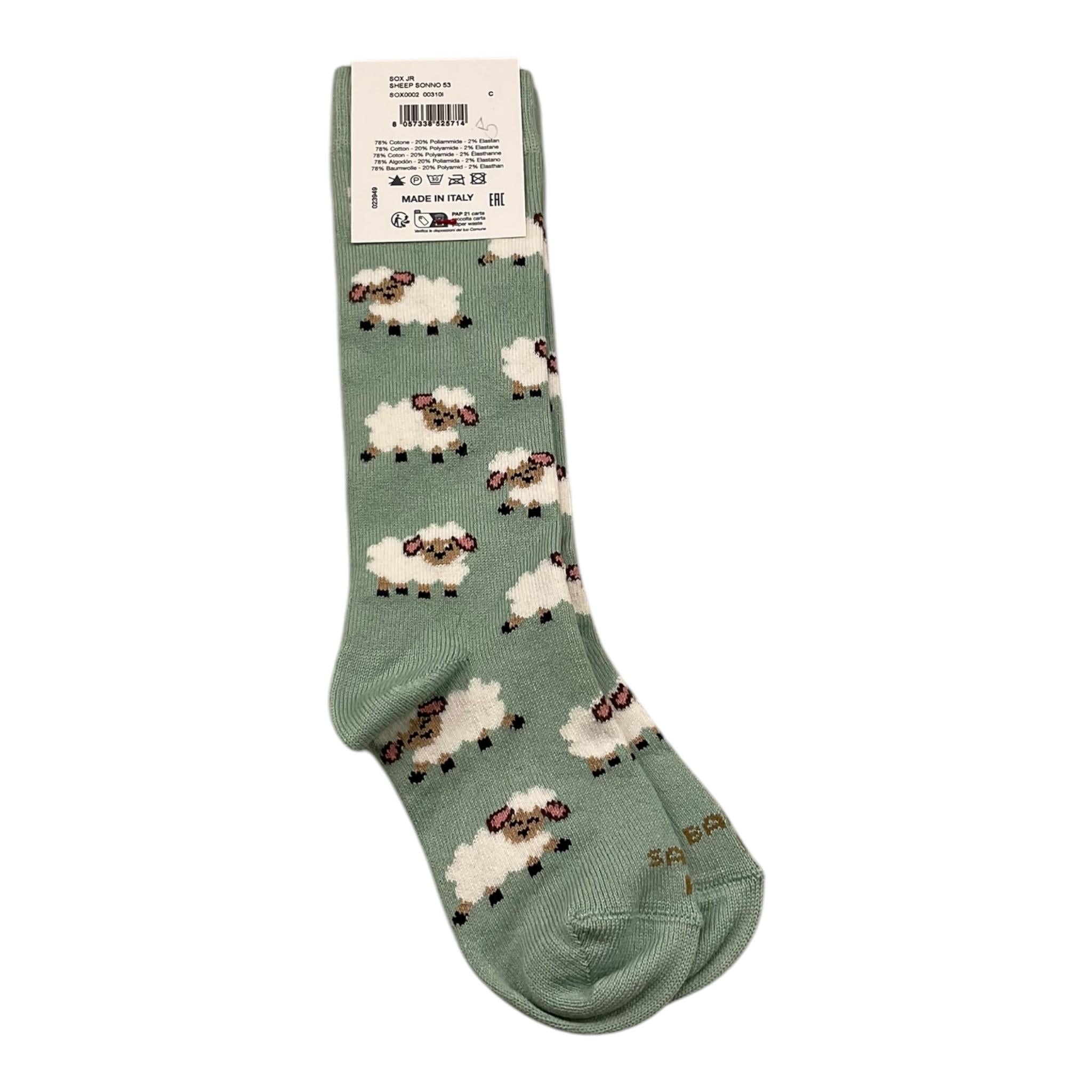 SAINT BARTH calzini tinta unita con stampe pecore Verde acqua per Bambino SOXJR VERDE ACQUA SAINT BARTH