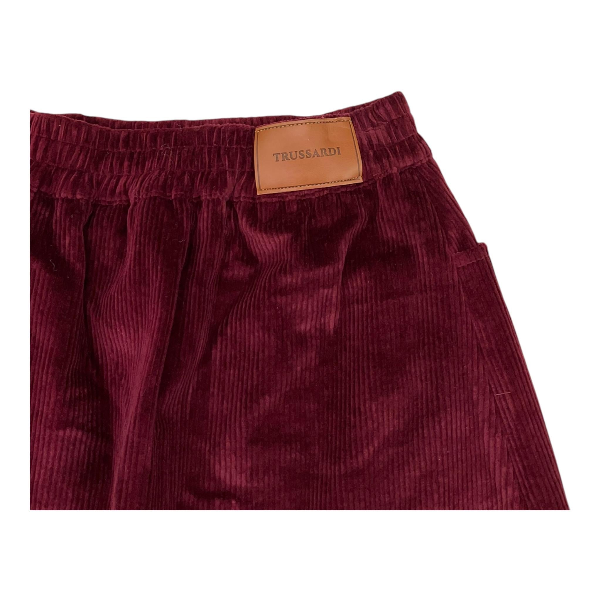 TRUSSARDI gonna tinta unita in velluto Bordeaux per Bambina TGA25116GO BORDEAUX TRUSSARDI