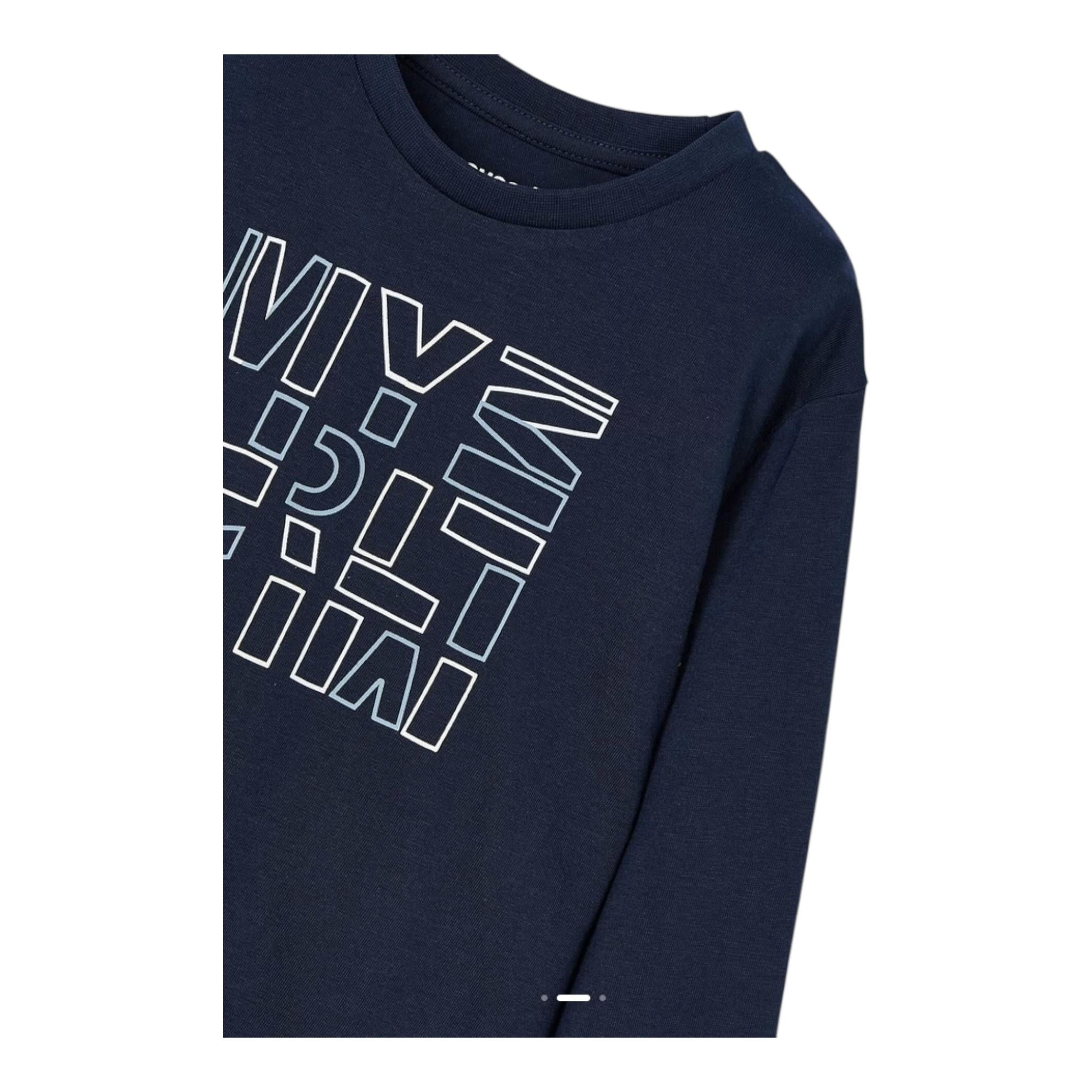 MAYORAL shirt girocollo tinta unita con stampa Blu per Neonato 174NXX BLU MAYORAL