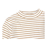 NAME IT maglia tinta unita mezzo collo con fantasia a righe Bianco/cammello per Bambina 13231786 BIANCO/CAMMELLO NAME IT